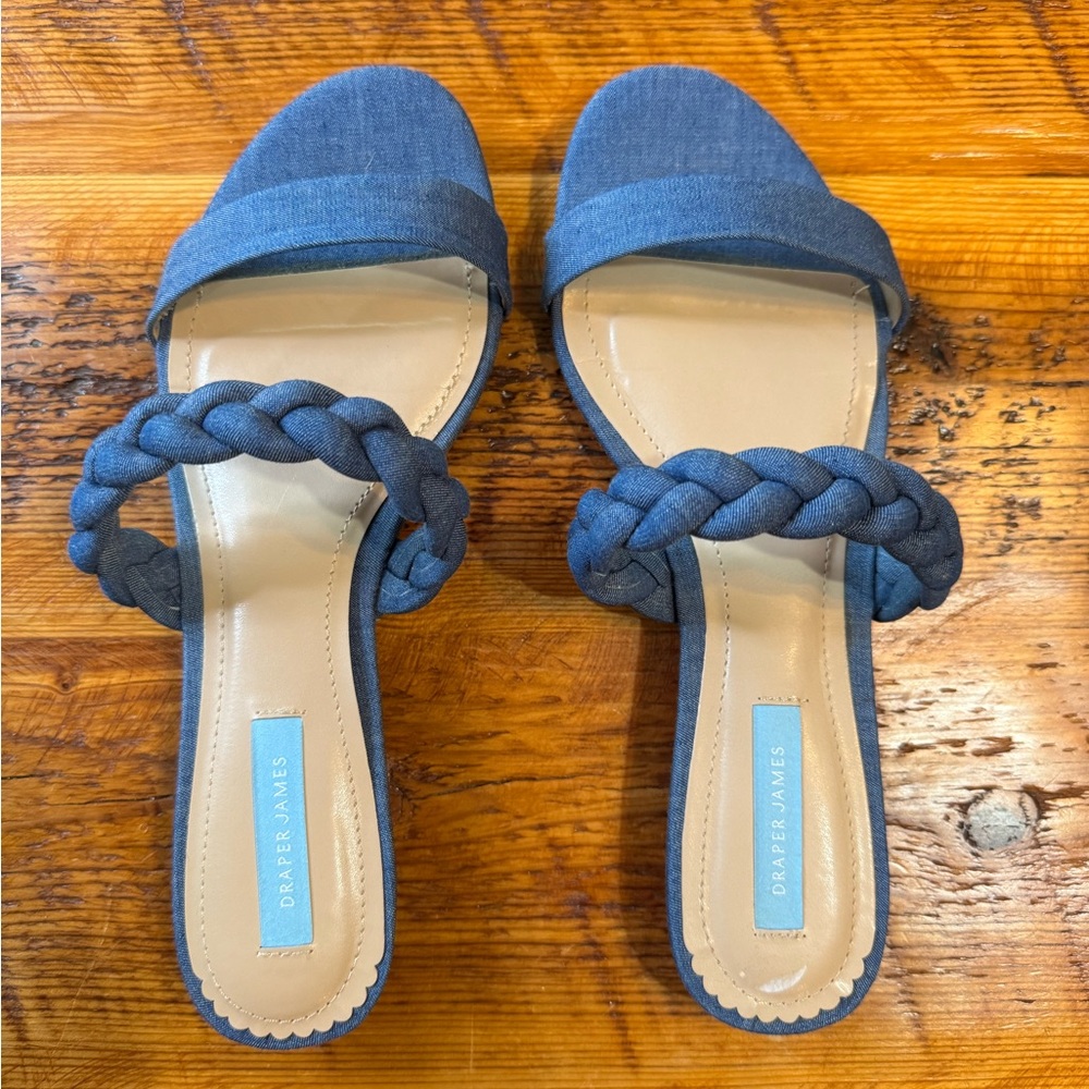 Draper James Blue Braided Slide Sandals